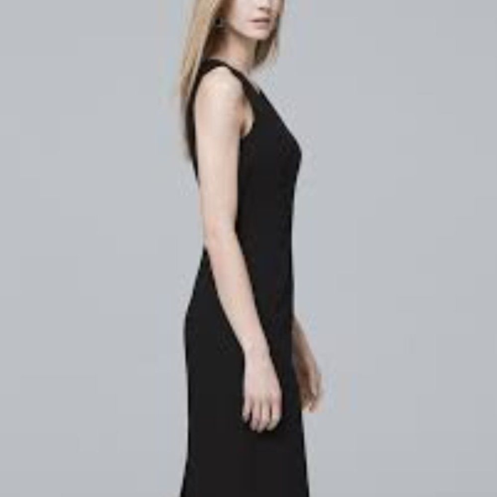 White House Black Market Black V-Neck Sheath Dress - Picture 3 of 7